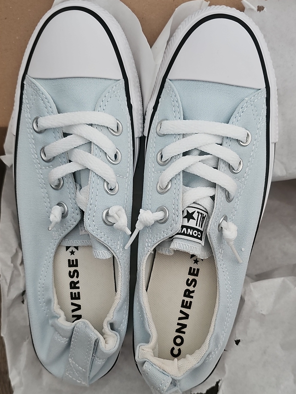 Converse Light Blue Low Top Canvas Sneakers